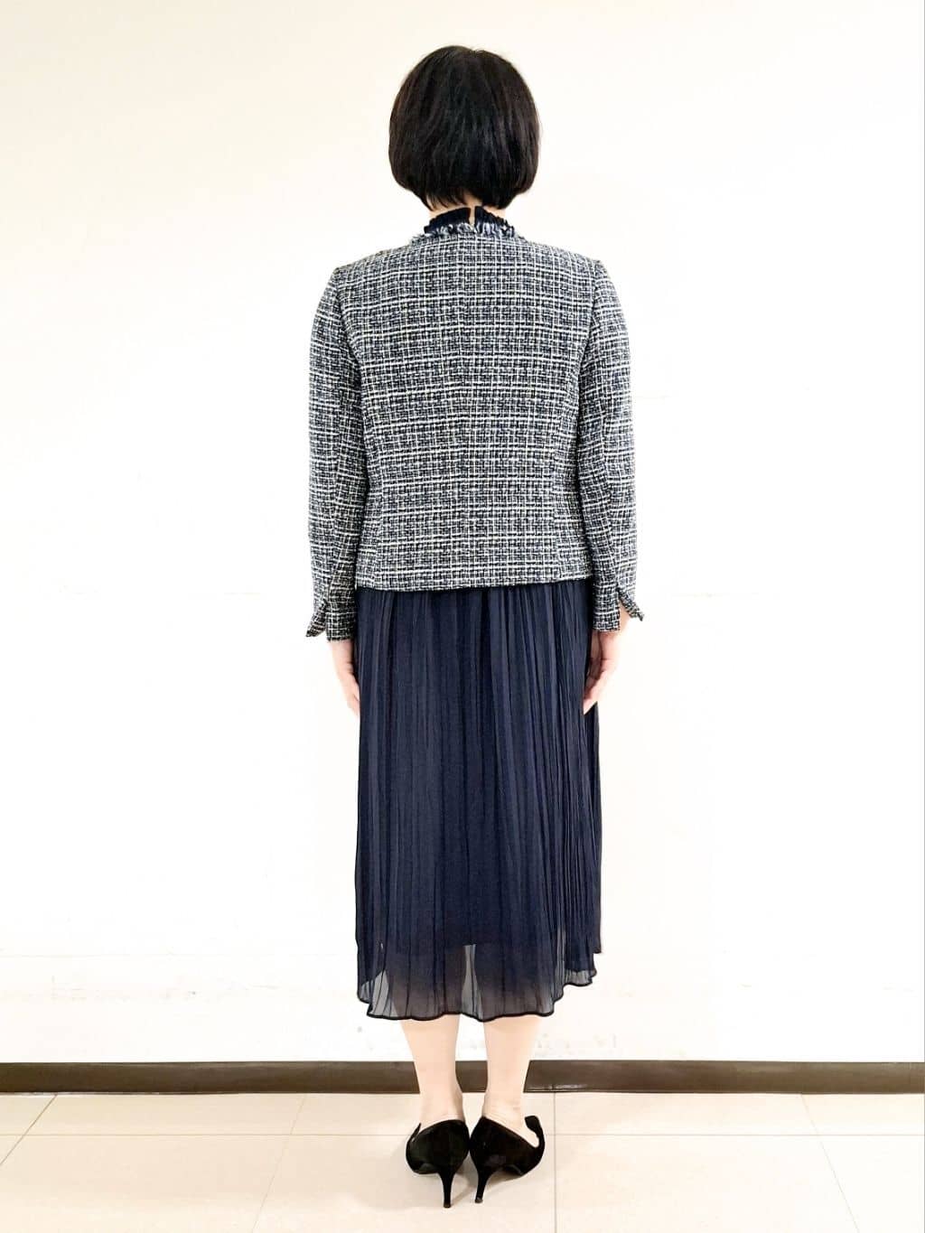ねぎさんの「UNTITLED｜◆【入卒/セレモニー/通勤】ラメツイード ノーカラージャケット」を使ったコーディネート