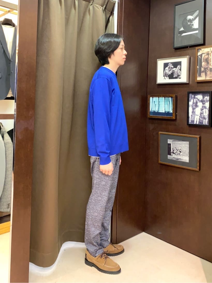コバヤシさんの「TAKEO KIKUCHI｜【ONOFF対応】TRダブルニット ストレッチパンツ」を使ったコーディネート