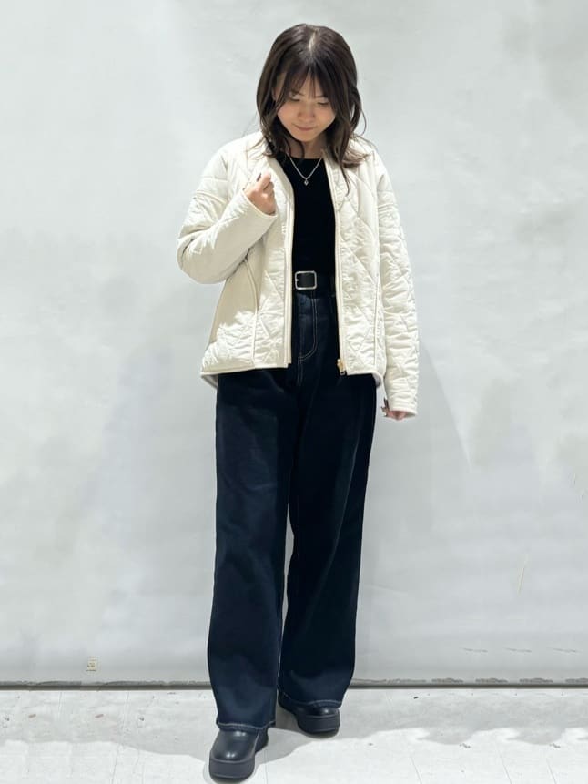 まみさんの「OPAQUE.CLIP｜スクエアバックルワイドベルト」を使ったコーディネート