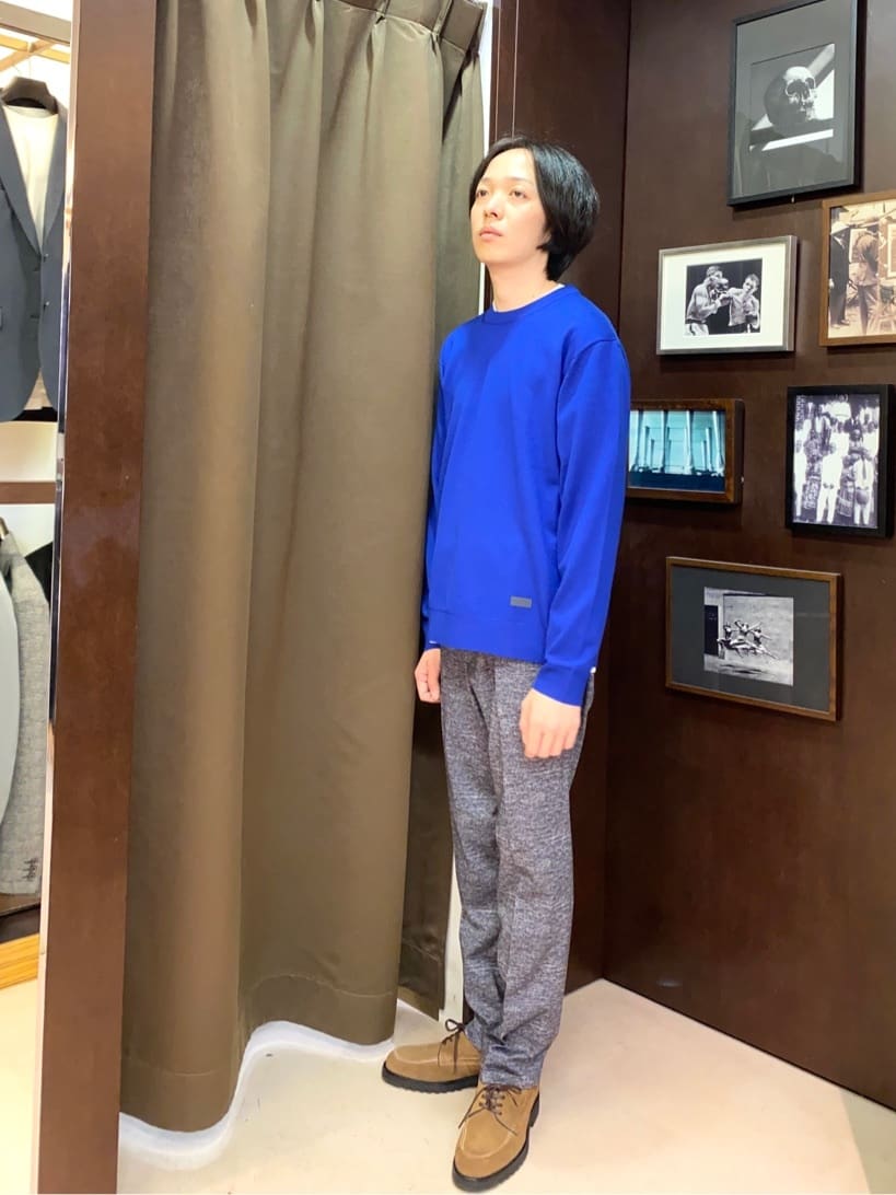 コバヤシさんの「TAKEO KIKUCHI｜【ONOFF対応】TRダブルニット ストレッチパンツ」を使ったコーディネート