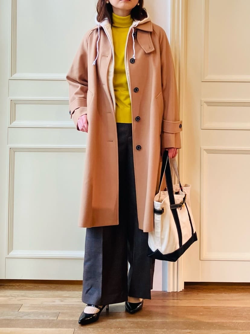 TSUKUIさんの「DRESSTERIOR｜◆【大人百花冬号掲載　モデル美香さん着用】Super110sウールAラインステンカラーコート」を使ったコーディネート