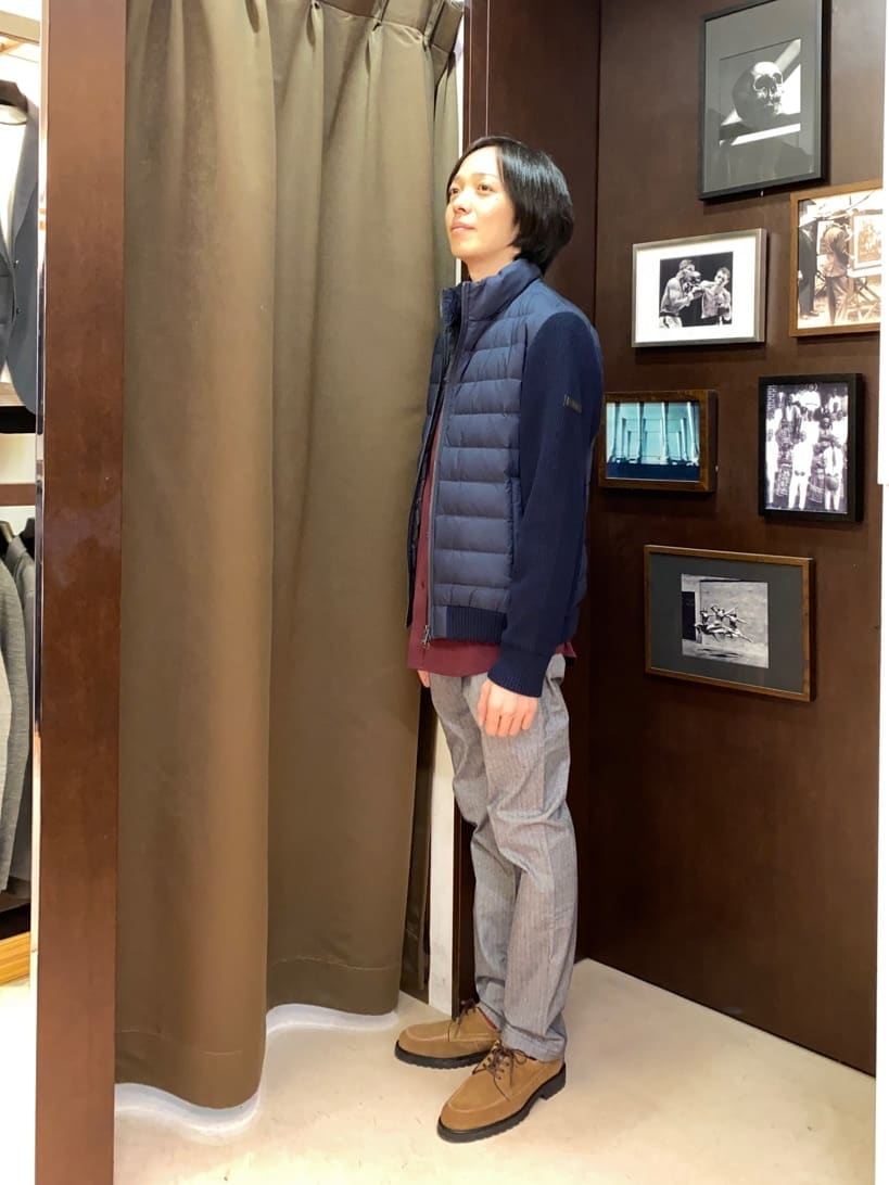 コバヤシさんの「TAKEO KIKUCHI｜【Made in JAPAN】播州織 ヘリンボン ストレート パンツ」を使ったコーディネート