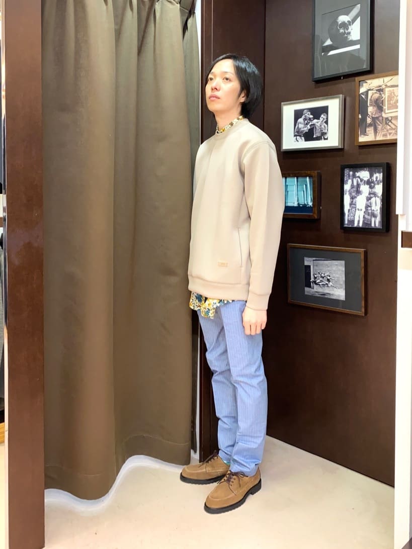 コバヤシさんの「TAKEO KIKUCHI｜【Made in JAPAN】播州織 ヘリンボン ストレート パンツ」を使ったコーディネート