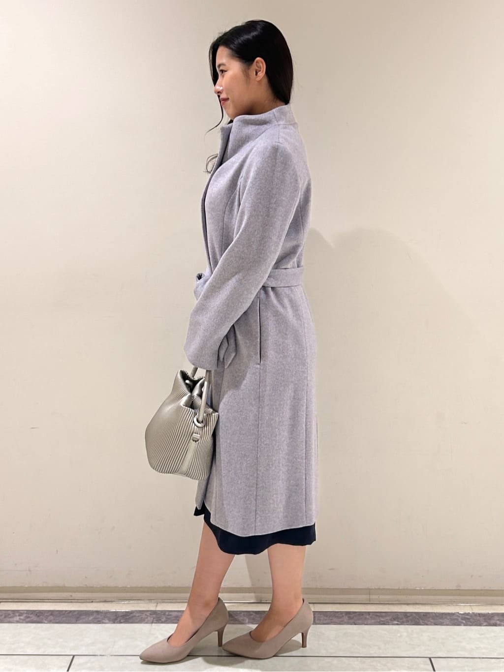 Momokaさんの「COUP DE CHANCE｜【カシミヤ混／日本製】スタンドウィングカラーコート」を使ったコーディネート