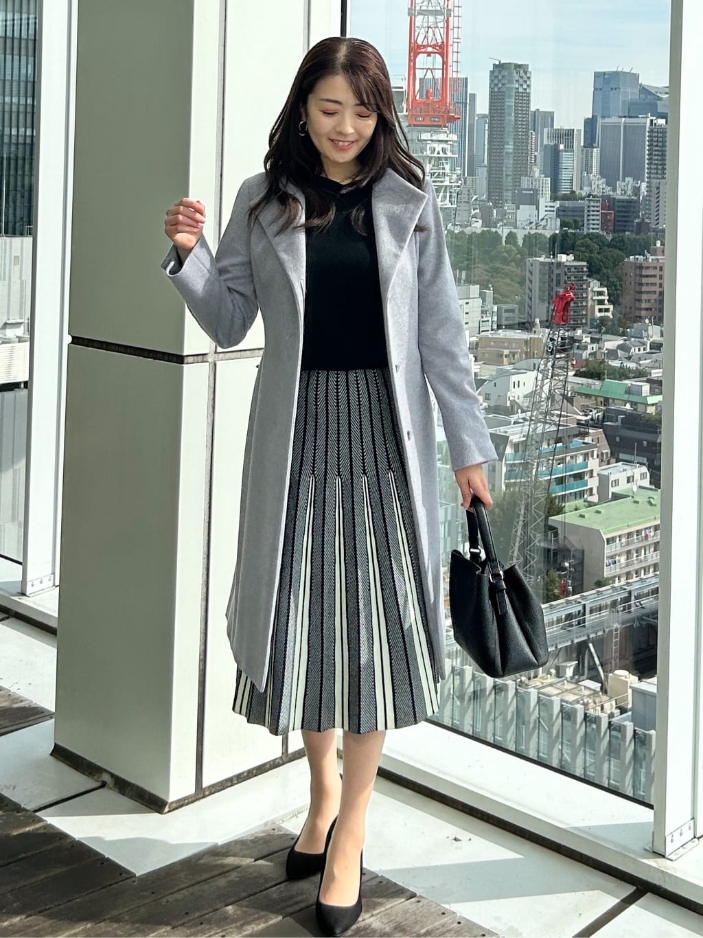 hayaseさんの「COUP DE CHANCE｜【カシミヤ混／日本製】Iラインスタンドウィングカラーコート」を使ったコーディネート