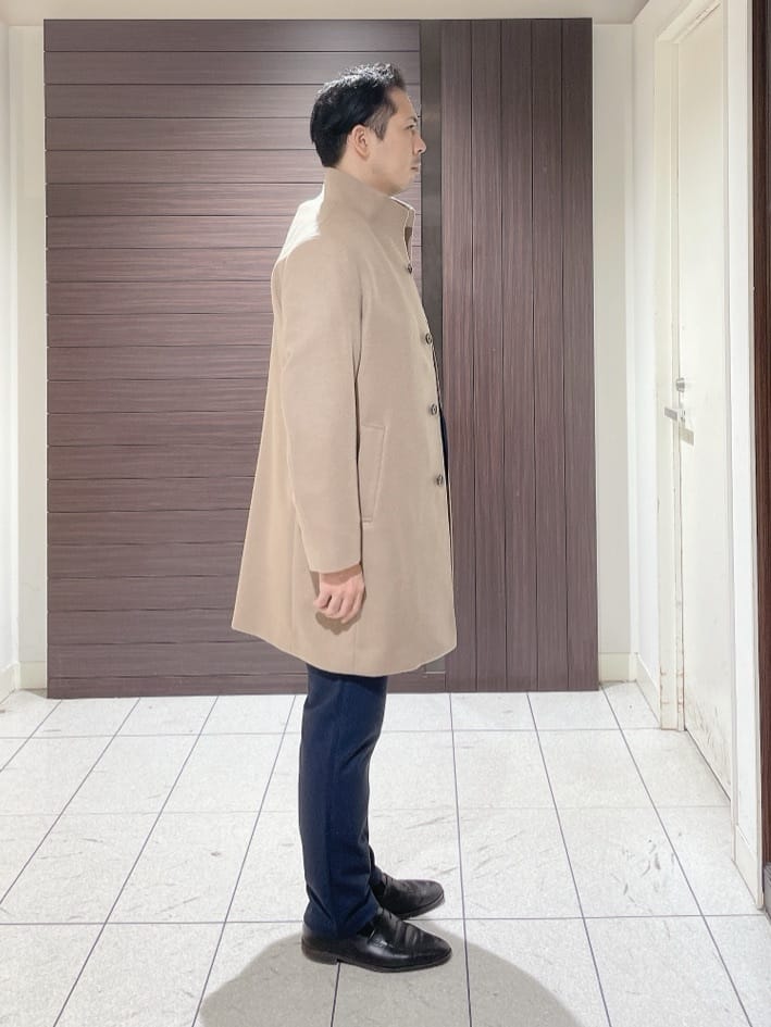 ToyoPさんの「TAKEO KIKUCHI｜【ウールカシミヤブレンド】ビーバー調 スタンドカラー コート」を使ったコーディネート