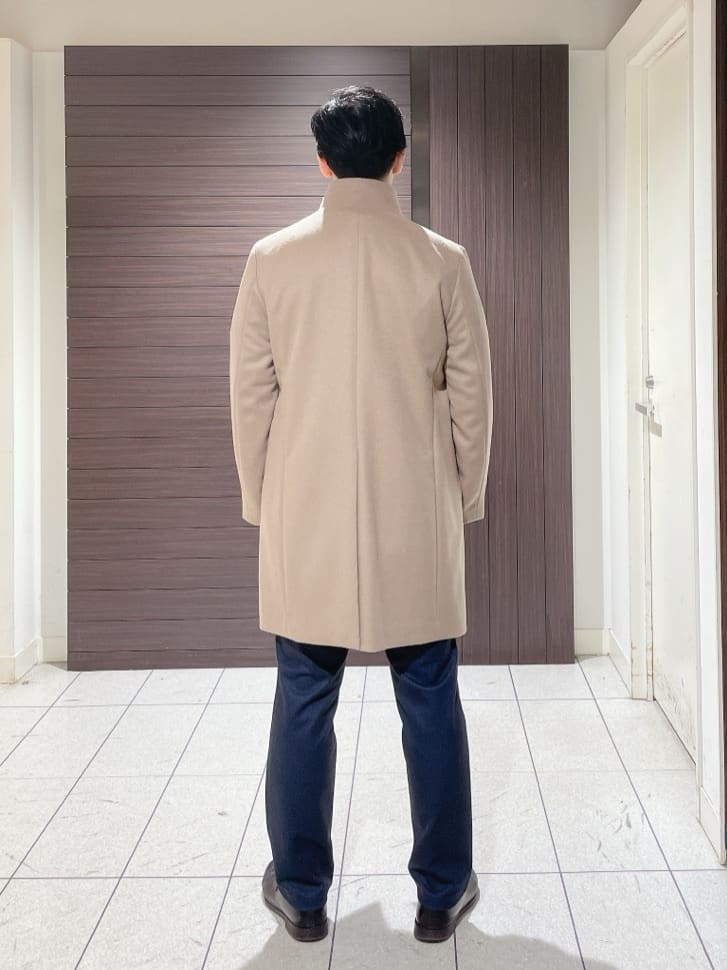 ToyoPさんの「TAKEO KIKUCHI｜【ウールカシミヤブレンド】ビーバー調 スタンドカラー コート」を使ったコーディネート