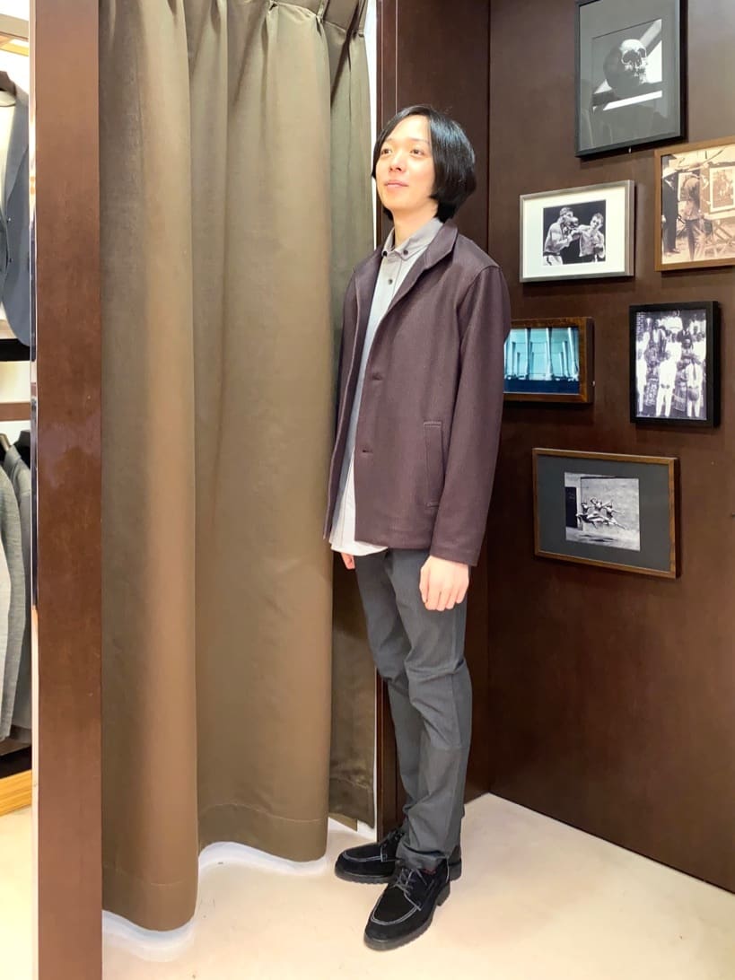 コバヤシさんの「TAKEO KIKUCHI｜【Made in JAPAN】播州織 ヘリンボン ストレート パンツ」を使ったコーディネート