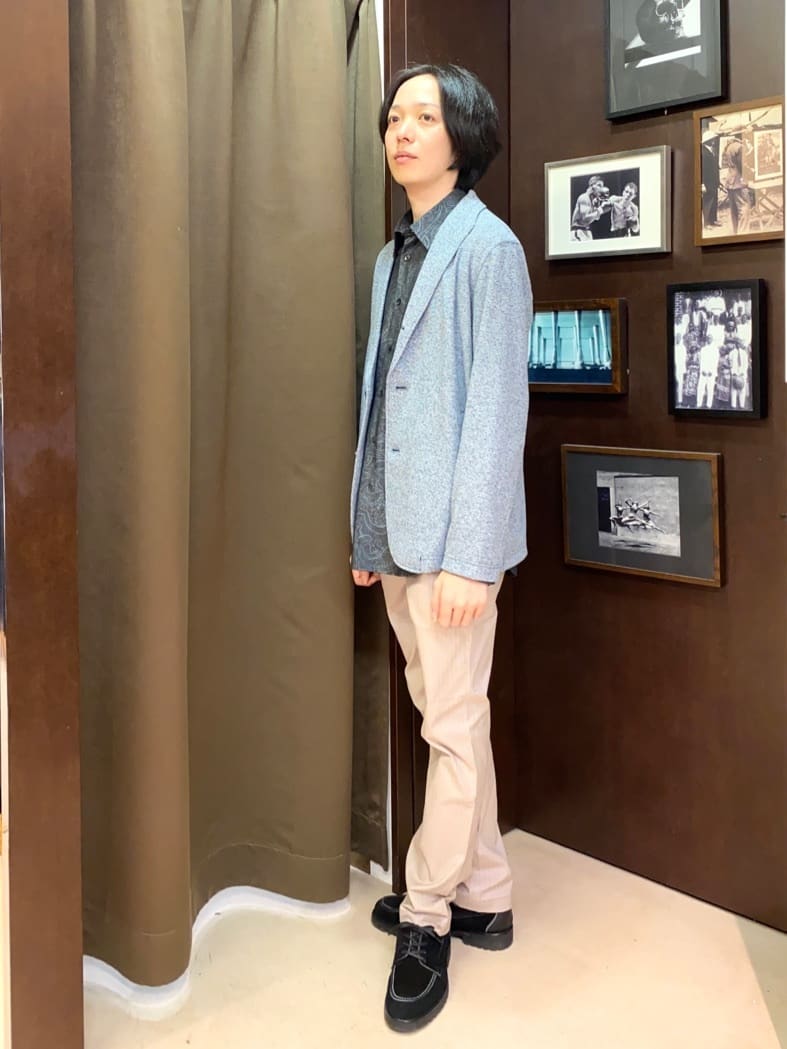 コバヤシさんの「TAKEO KIKUCHI｜【Made in JAPAN】播州織 ヘリンボン ストレート パンツ」を使ったコーディネート