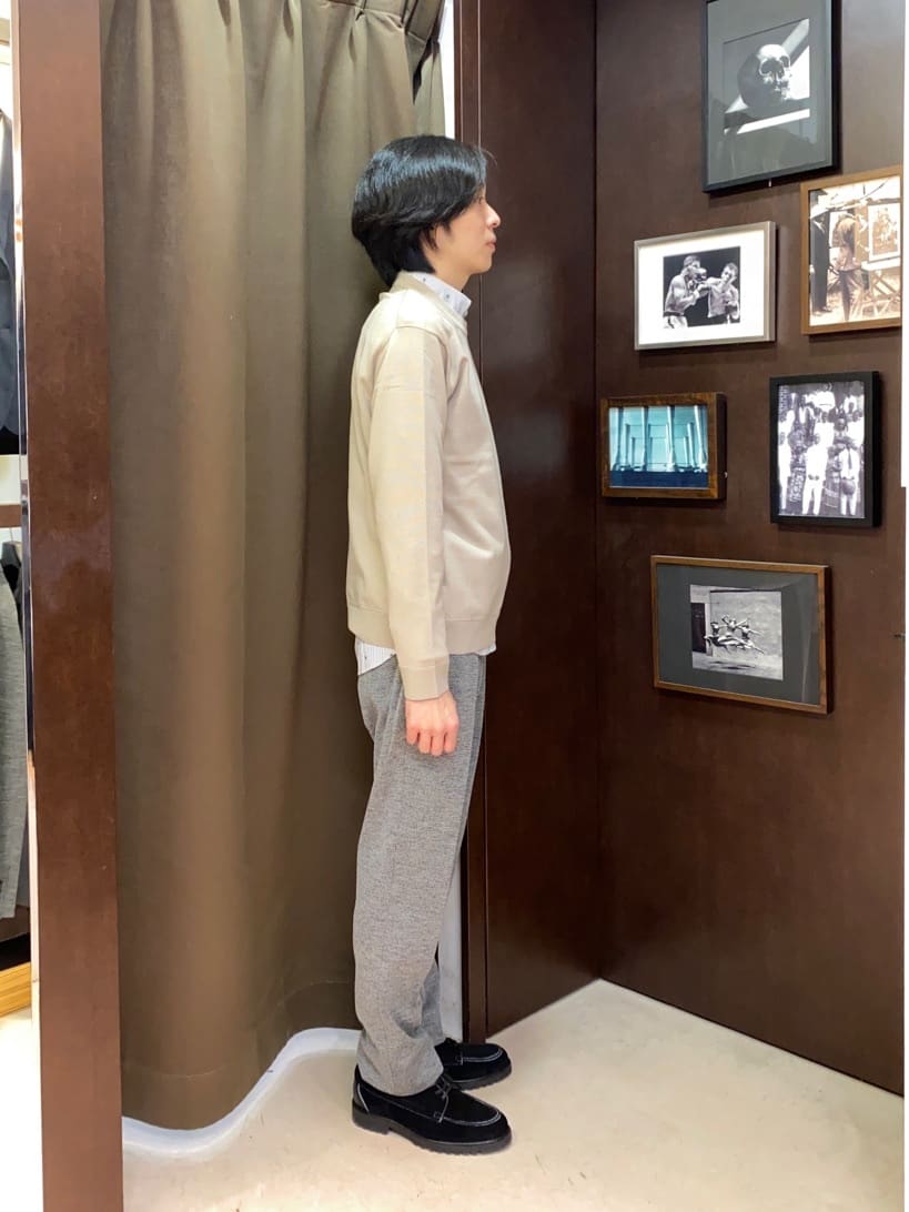コバヤシさんの「TAKEO KIKUCHI｜ハットモチーフ ジャカード ストライプ シャツ」を使ったコーディネート