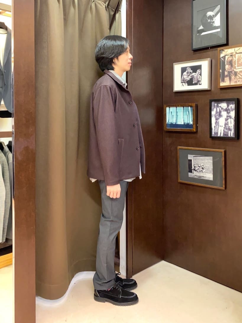 コバヤシさんの「TAKEO KIKUCHI｜【Made in JAPAN】播州織 ヘリンボン ストレート パンツ」を使ったコーディネート