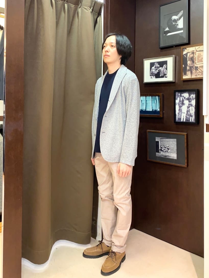 コバヤシさんの「TAKEO KIKUCHI｜【Made in JAPAN】播州織 ヘリンボン ストレート パンツ」を使ったコーディネート