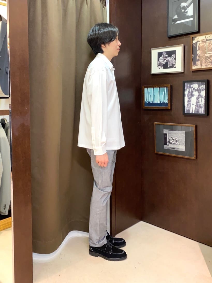 コバヤシさんの「TAKEO KIKUCHI｜【Made in JAPAN】播州織 ヘリンボン ストレート パンツ」を使ったコーディネート