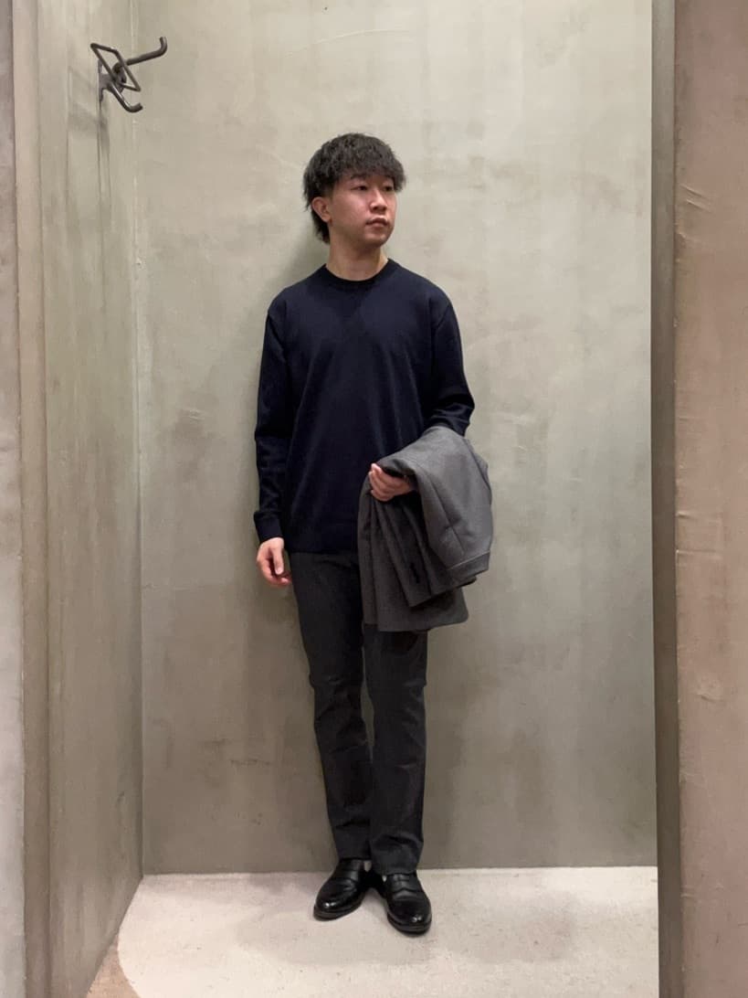 コウノ モトヤさんの「TAKEO KIKUCHI｜【Made in JAPAN】播州織 ヘリンボン ストレート パンツ」を使ったコーディネート