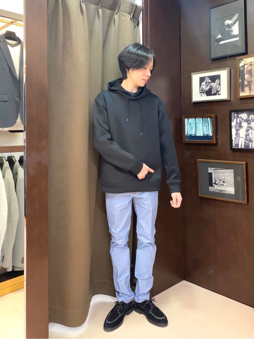 コバヤシさんの「TAKEO KIKUCHI｜【Made in JAPAN】播州織 ヘリンボン ストレート パンツ」を使ったコーディネート