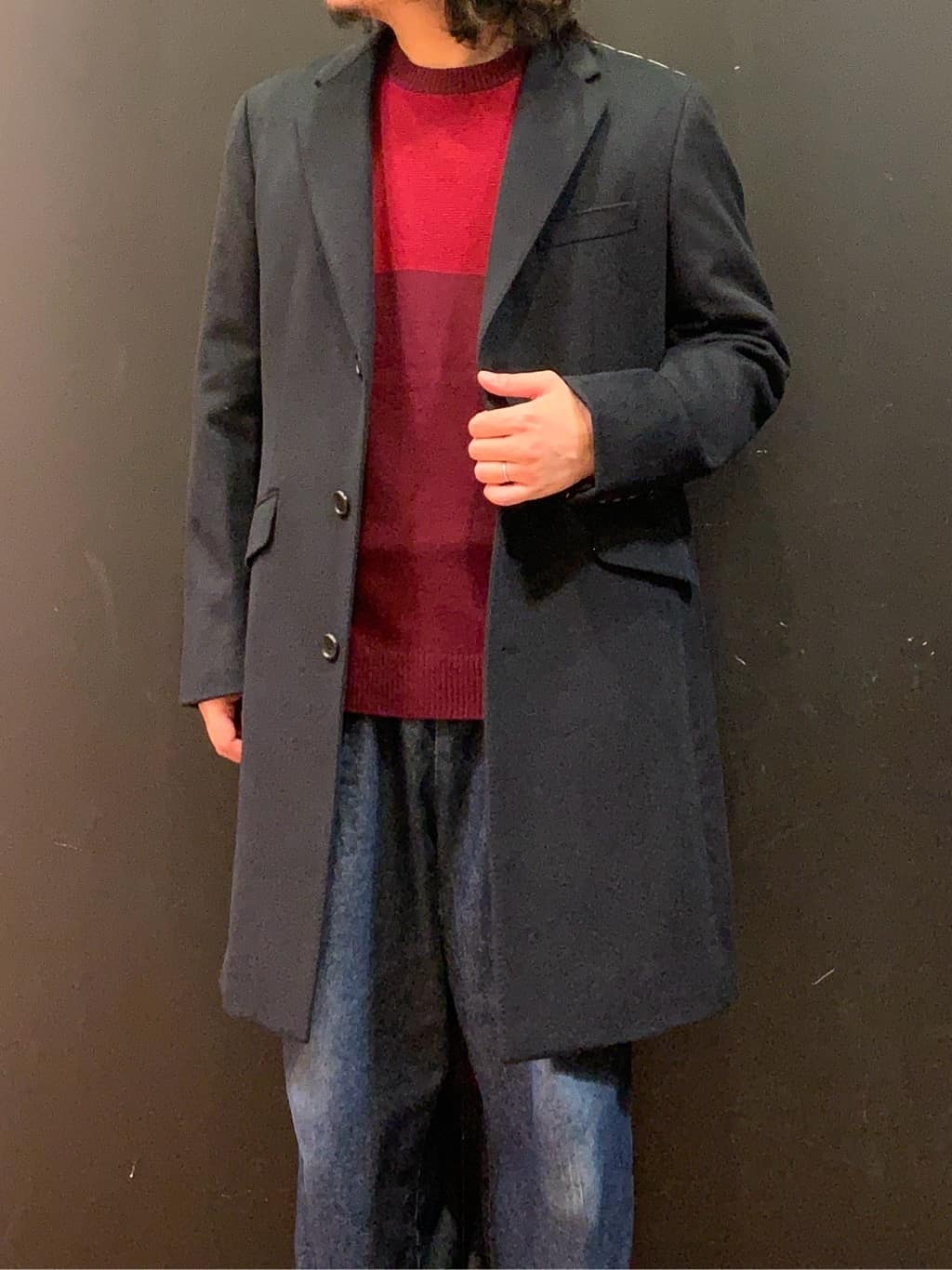 木村剛さんの「TAKEO KIKUCHI｜ウールカシミヤブレンド チェスターコート」を使ったコーディネート
