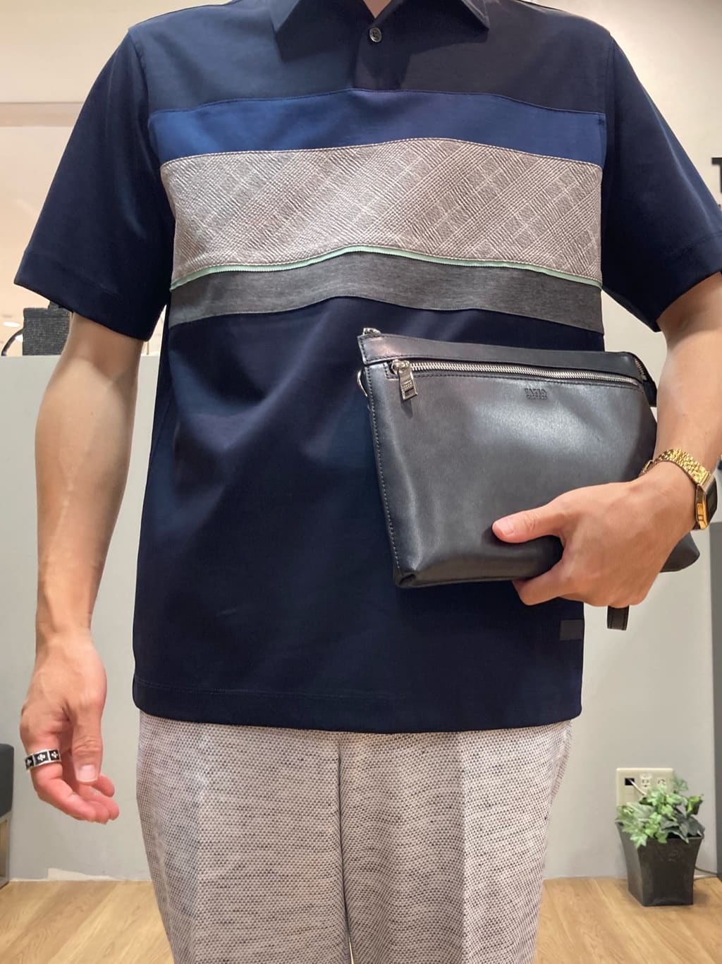 シュンさんの「TAKEO KIKUCHI｜【尾州織】リネンブレンド メッシュパンツ」を使ったコーディネート