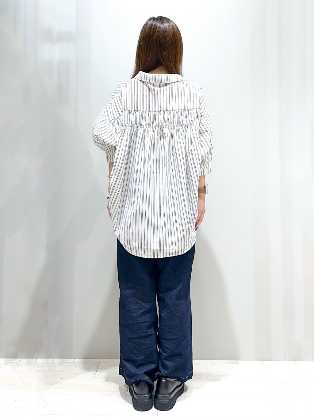 Iguさんの「THE SHOP TK｜【美脚/オ―ルシーズン】デニムマリンパンツ/洗濯機OK」を使ったコーディネート