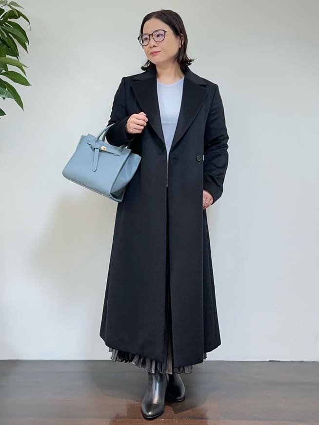 Asamiさんの「UNTITLED｜【日本製／2WAY衿】スタンドカラー ロングコート」を使ったコーディネート