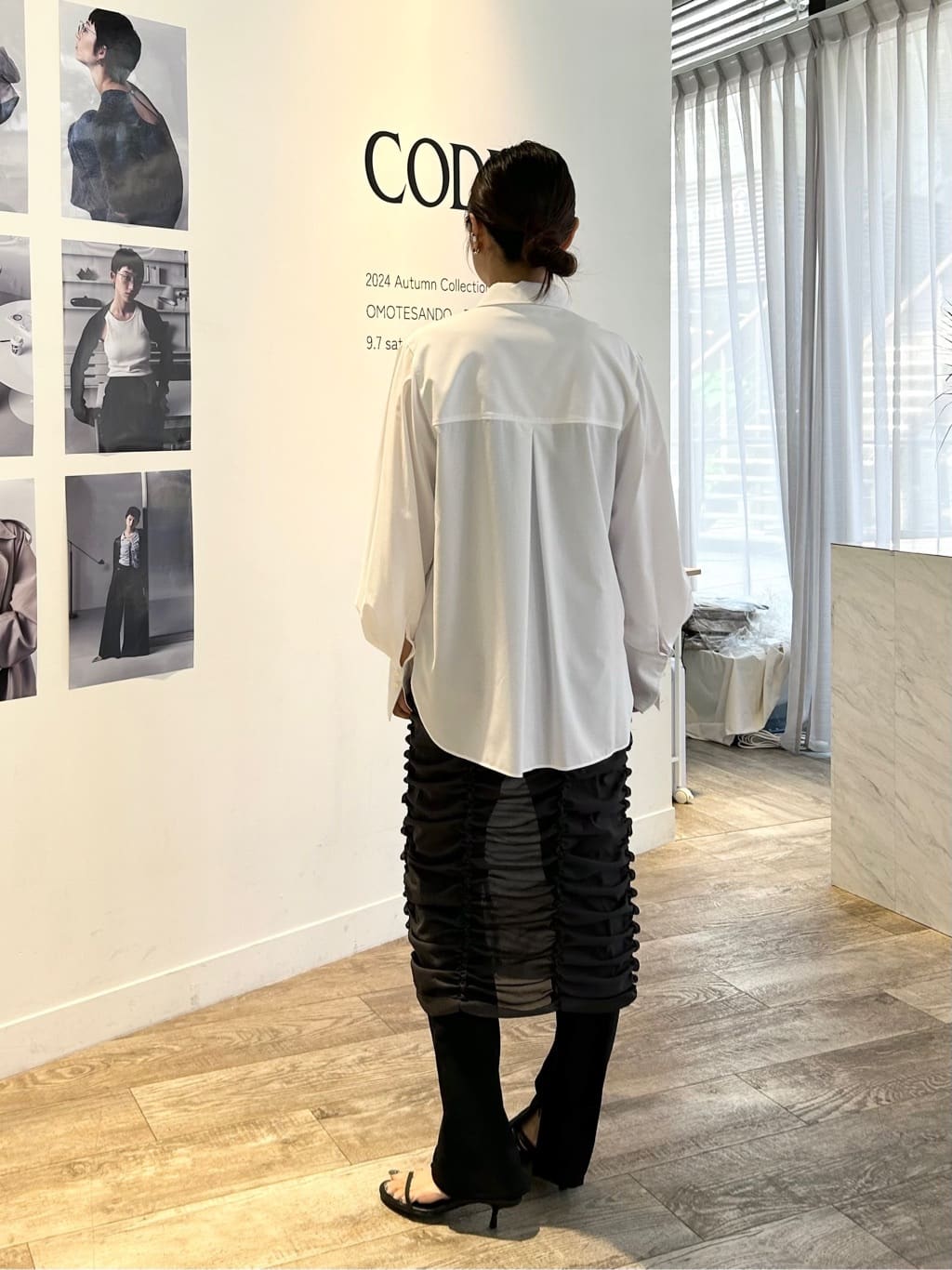 harunaさんの「CODE A｜【Re】point neck shirt」を使ったコーディネート