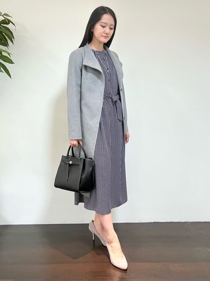 カレンさんの「UNTITLED｜【日本製／2WAY衿】スタンドカラー ロングコート」を使ったコーディネート