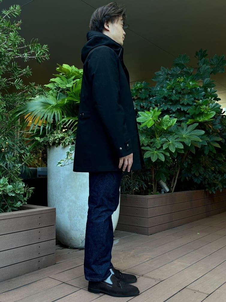 圭哉さんの「TAKEO KIKUCHI｜【モンスターストレッチ】日本製 ワンウォッシュ デニムパンツ」を使ったコーディネート