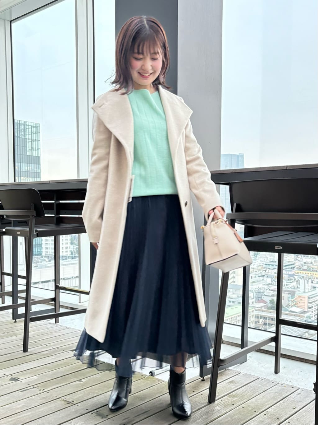 いくみさんの「UNTITLED｜【日本製／2WAY衿】スタンドカラー ロングコート」を使ったコーディネート