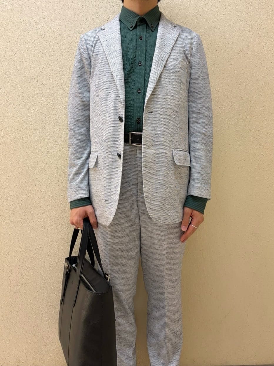 及川さんの「TAKEO KIKUCHI｜【尾州織】リネンブレンド メッシュ ジャケット」を使ったコーディネート