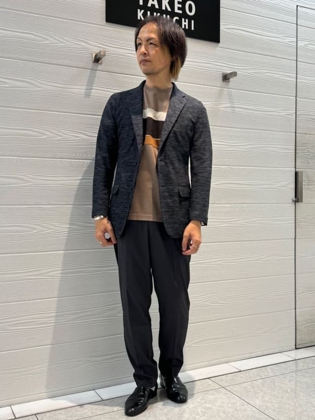 井出恭輔さんの「TAKEO KIKUCHI｜【尾州織】リネンブレンド メッシュ ジャケット」を使ったコーディネート