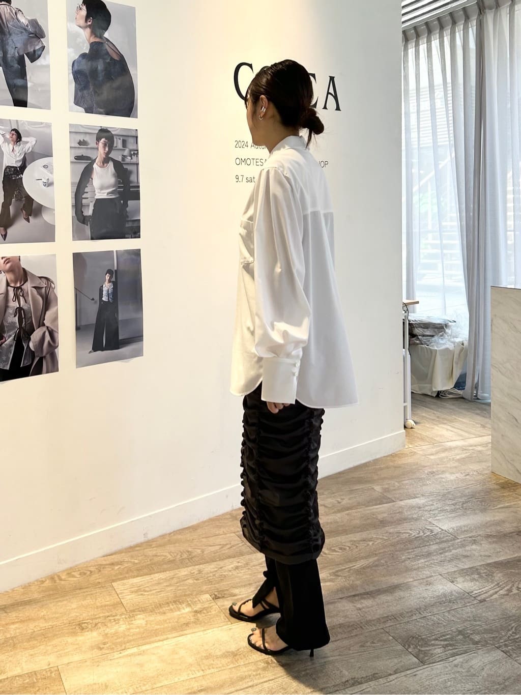 harunaさんの「CODE A｜【Re】point neck shirt」を使ったコーディネート