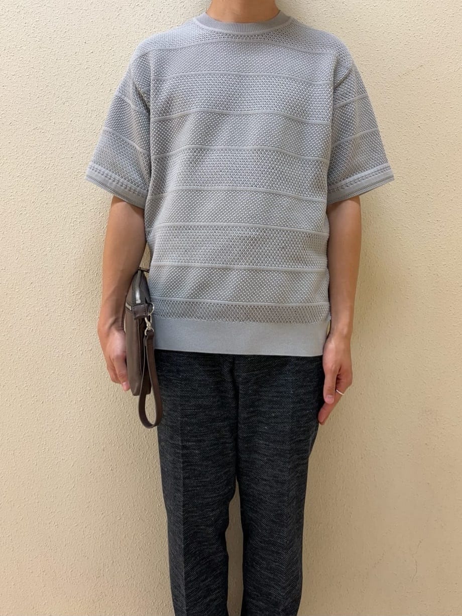 及川さんの「TAKEO KIKUCHI｜【尾州織】リネンブレンド メッシュパンツ」を使ったコーディネート