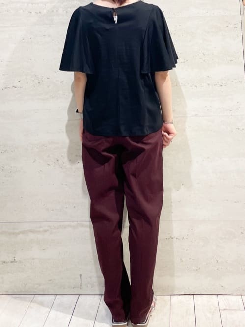 かほさんの「OPAQUE.CLIP｜ストレッチベイカーパンツ／オーガニックコットン混【洗濯機洗い可／ストレッチ】」を使ったコーディネート