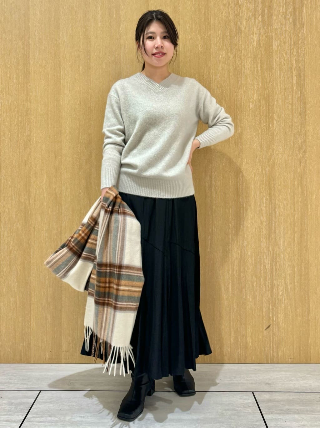 nanaさんの「UNTITLED｜【日本製／2WAY衿】スタンドカラー ロングコート」を使ったコーディネート