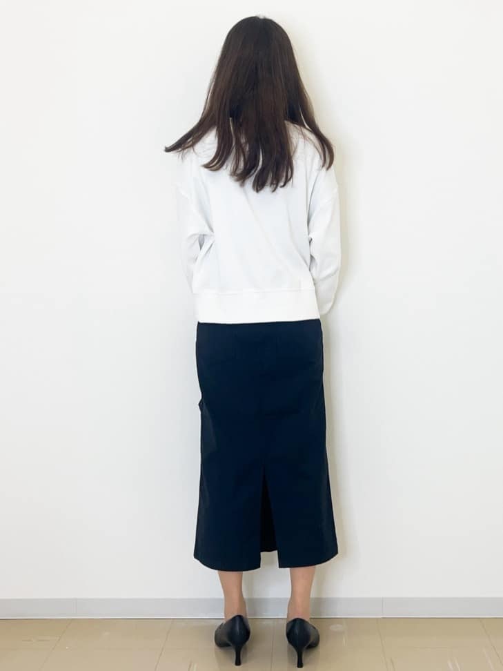 miyuuさんの「OPAQUE.CLIP｜オーガニックコットン混 ベイカースカート【洗濯機洗い可／ストレッチ】」を使ったコーディネート