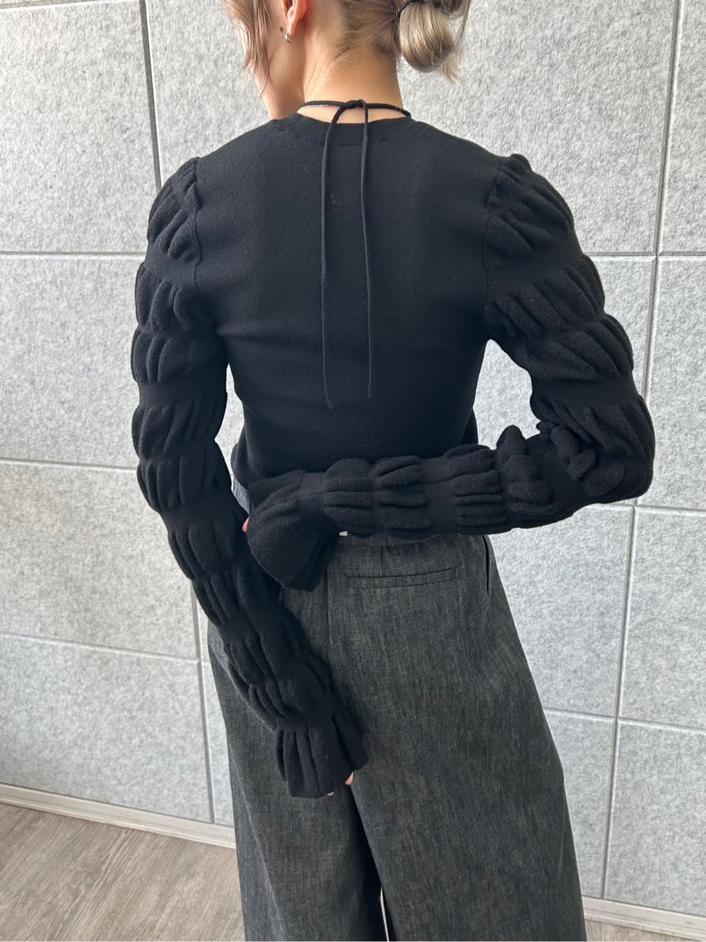 honoka Aさんの「CODE A｜gathered sleeves knit」を使ったコーディネート