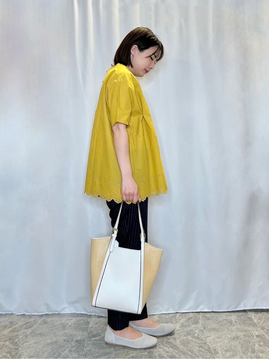 ネリさんの「SHOO･LA･RUE｜【洗える/SS-3L】すっきりキレイにかっこよく 大人のテーパードパンツ」を使ったコーディネート
