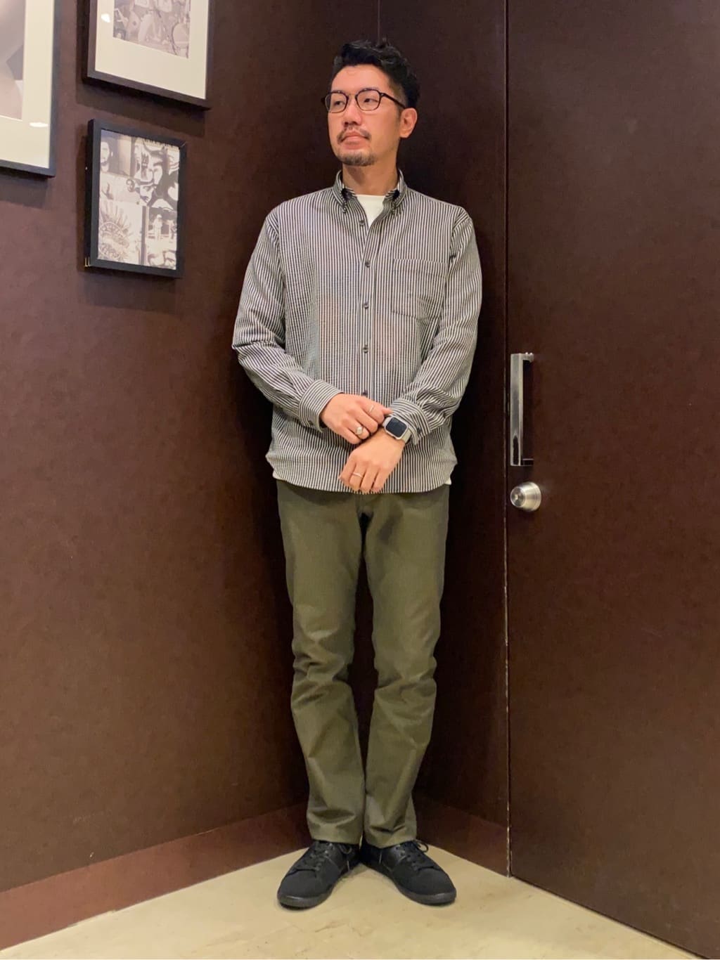 shuheiさんの「TAKEO KIKUCHI｜【抗菌防臭/シーズンレス】シアサッカー ジャージシャツ」を使ったコーディネート