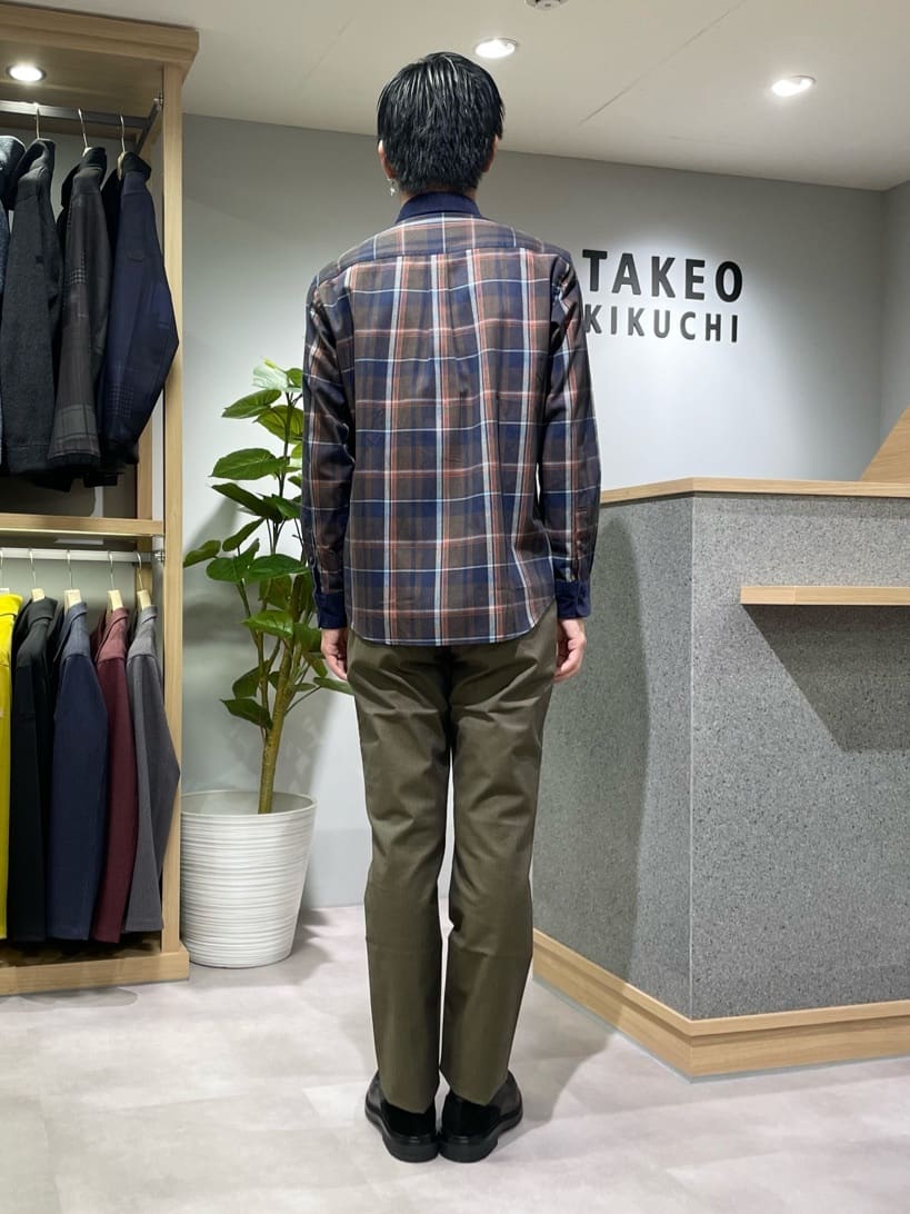 TAKE✳︎さんの「TAKEO KIKUCHI｜【全7サイズ&times;8色展開！】トップマルチヘリンボン パンツ」を使ったコーディネート