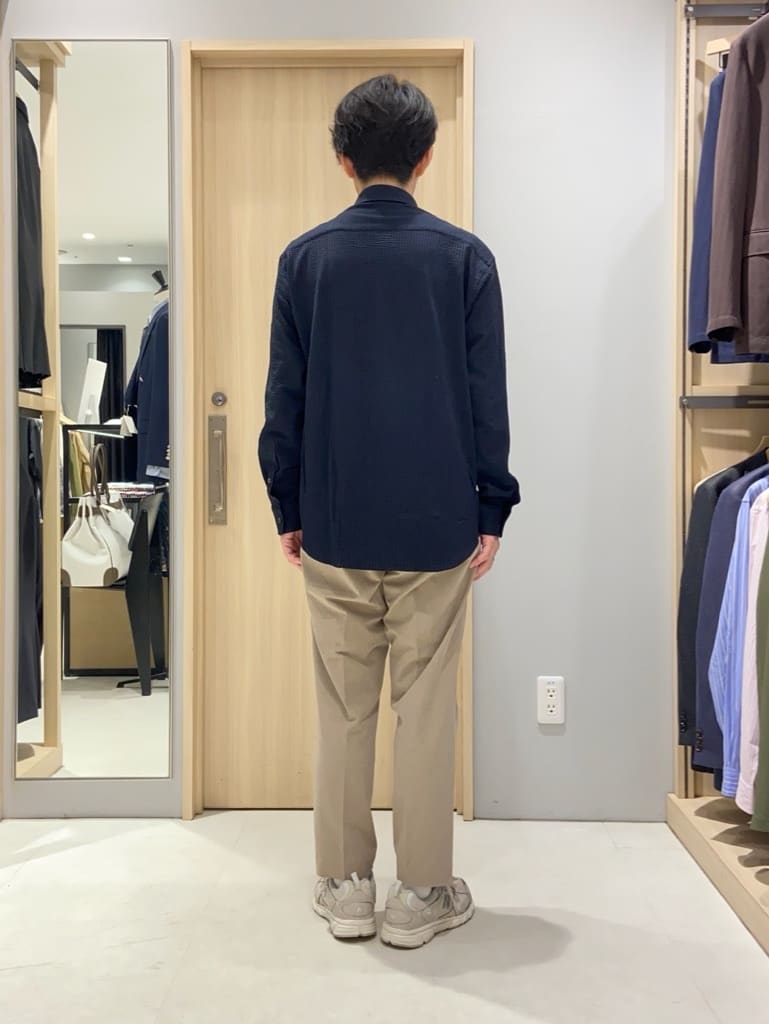 わいずみさんの「TAKEO KIKUCHI｜【抗菌防臭/シーズンレス】シアサッカー ジャージシャツ」を使ったコーディネート