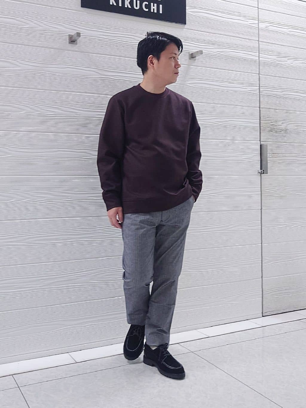 かずさんの「TAKEO KIKUCHI｜【Made in JAPAN】播州織 ヘリンボン ストレート パンツ」を使ったコーディネート