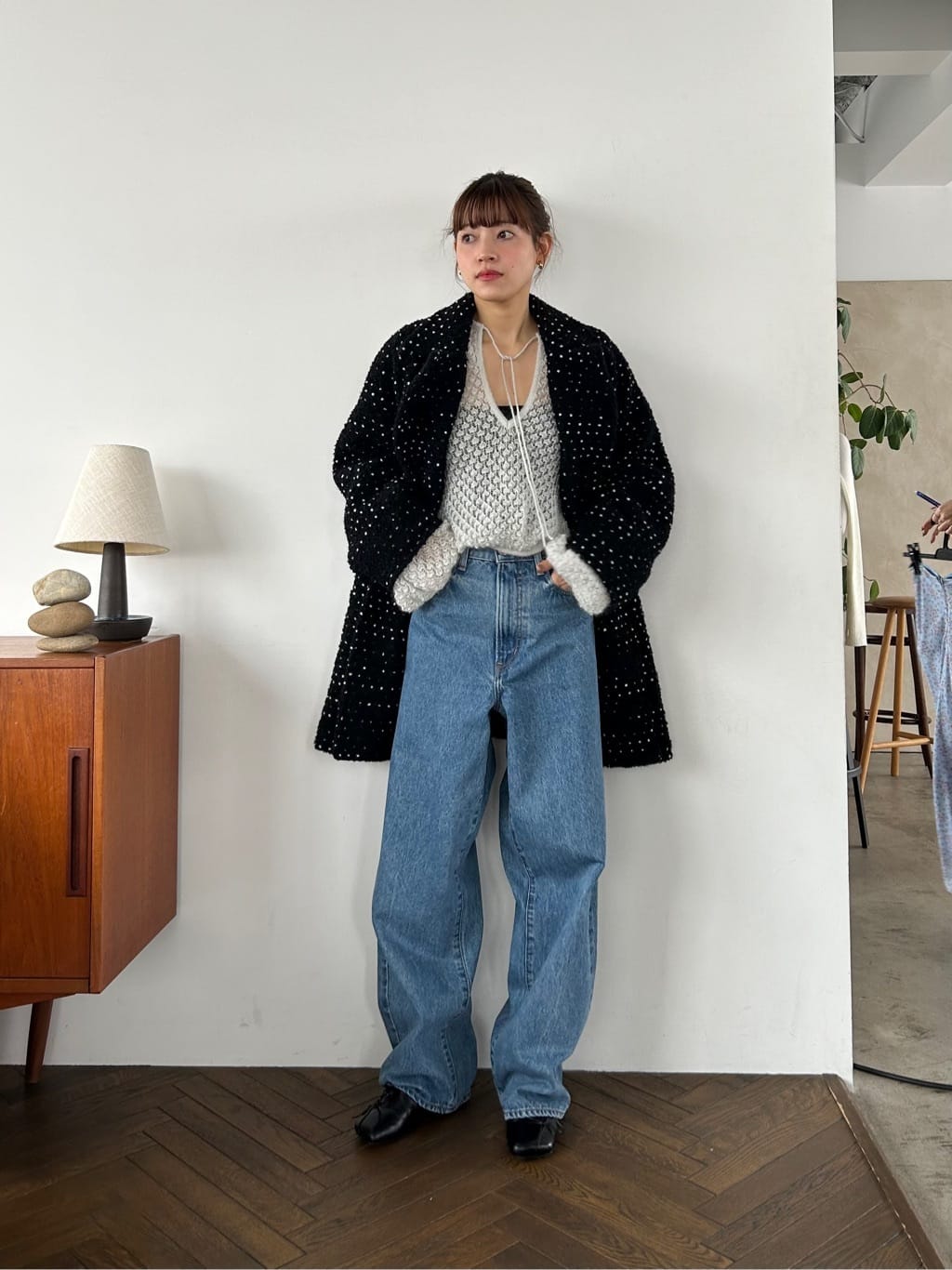 miyu maesakaさんの「CODE A｜2way sheer mohair pullover」を使ったコーディネート