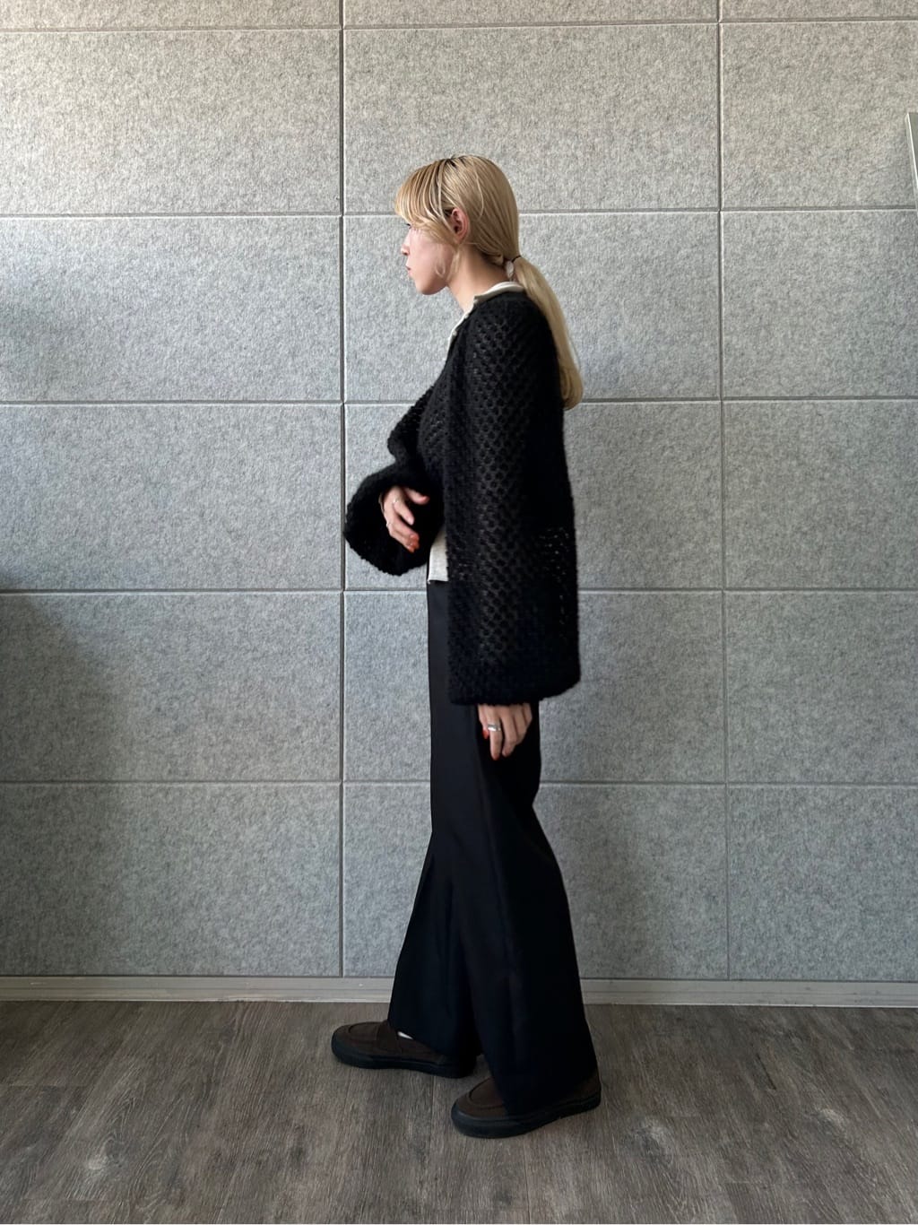 honoka Aさんの「CODE A｜2way sheer mohair pullover」を使ったコーディネート