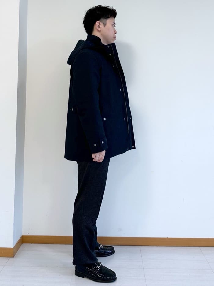 イッシーさんの「TAKEO KIKUCHI｜ハットモチーフ ジャカード ストライプ シャツ」を使ったコーディネート