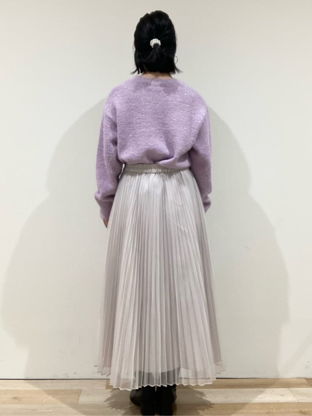 T.eさんの「OPAQUE.CLIP｜◆《通勤対応》チュールプリーツフレアスカート【洗濯機洗い可】」を使ったコーディネート