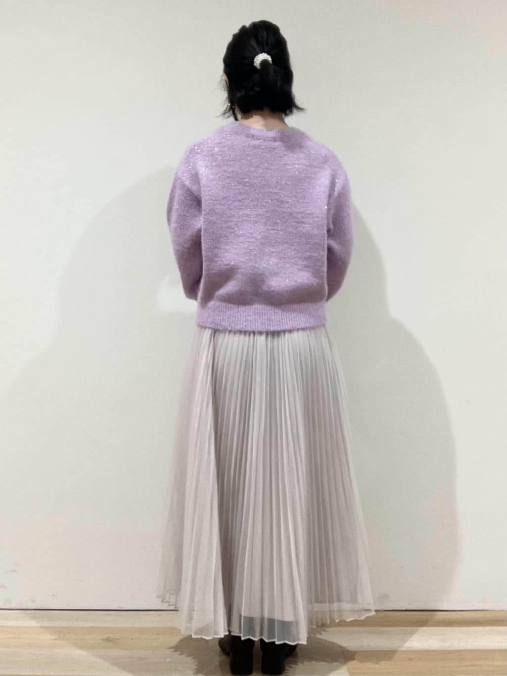 T.eさんの「OPAQUE.CLIP｜◆《通勤対応》チュールプリーツフレアスカート【洗濯機洗い可】」を使ったコーディネート