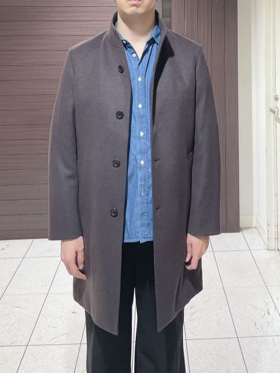 ToyoPさんの「TAKEO KIKUCHI｜【ウールカシミヤブレンド】ビーバー調 スタンドカラー コート」を使ったコーディネート