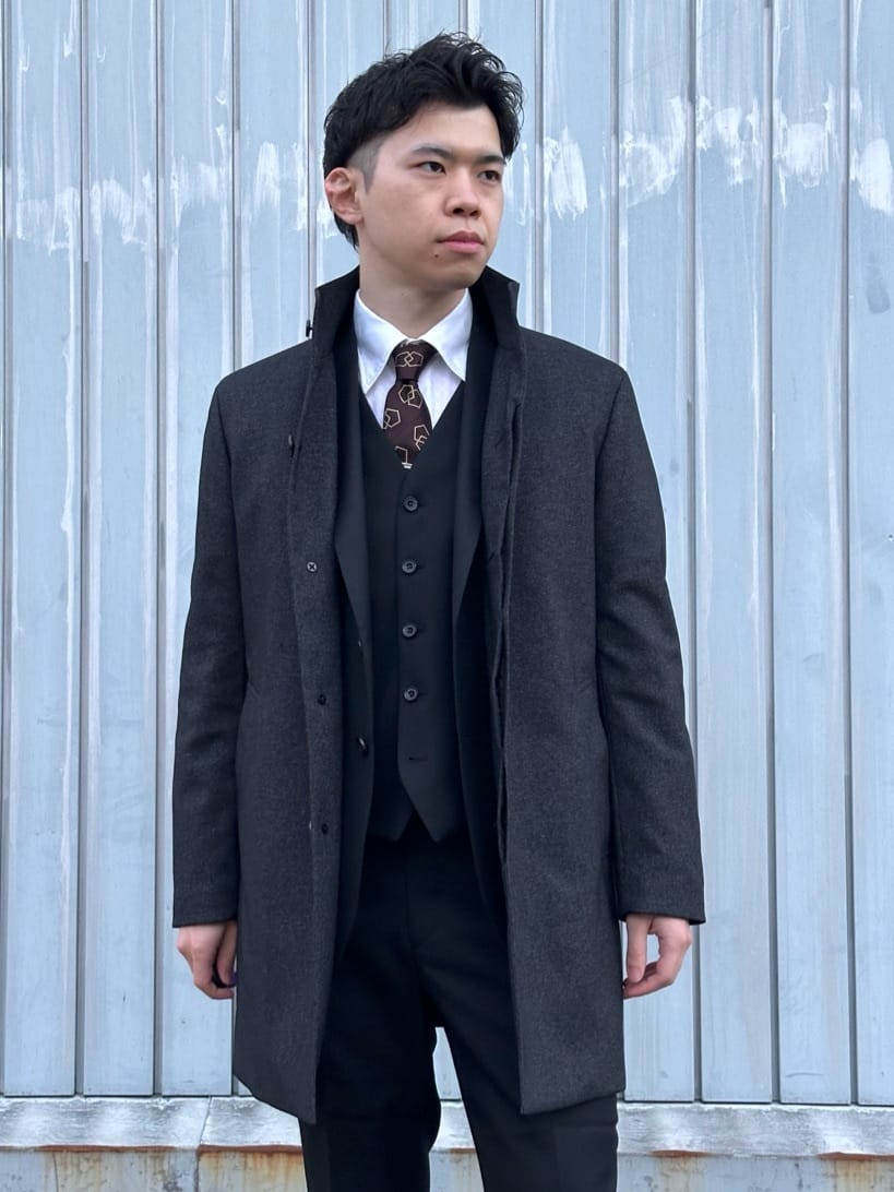 イッシーさんの「TAKEO KIKUCHI｜【Made in JAPAN】矢絣（やがすり）スーツ／スリーピース対応」を使ったコーディネート