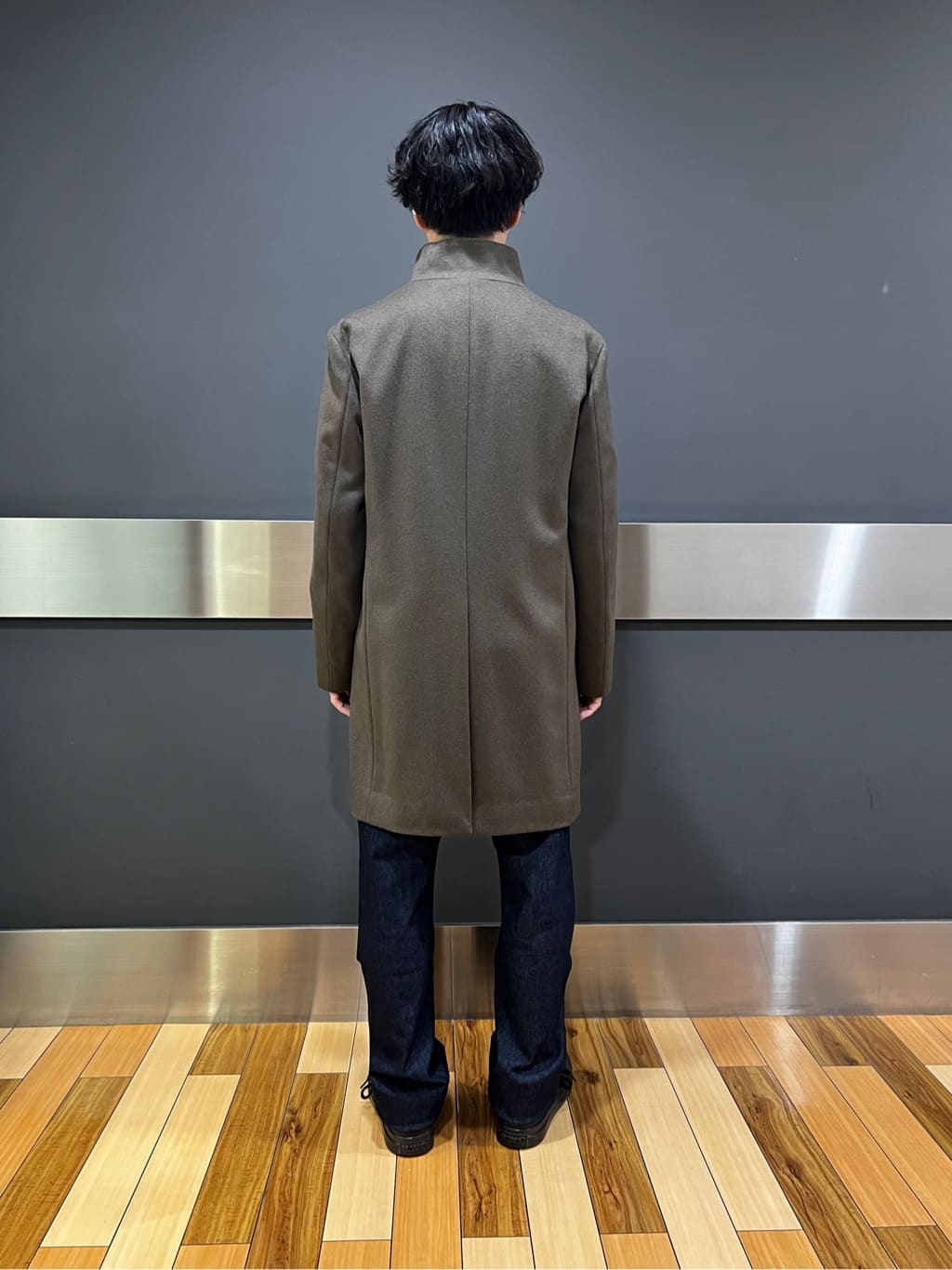 yutoさんの「TAKEO KIKUCHI｜【ウールカシミヤブレンド】ビーバー調 スタンドカラー コート」を使ったコーディネート