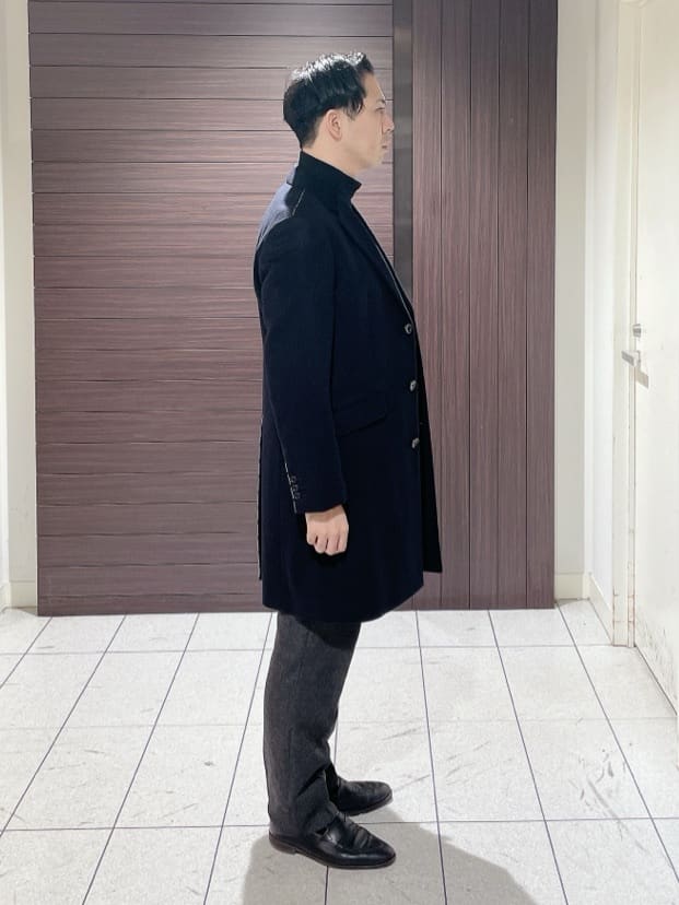 ToyoPさんの「TAKEO KIKUCHI｜ウールカシミヤブレンド チェスターコート」を使ったコーディネート