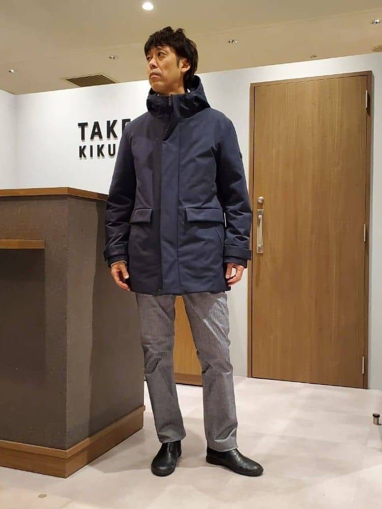 ishidaさんの「TAKEO KIKUCHI｜【Made in JAPAN】播州織 ストレッチ パンツ」を使ったコーディネート